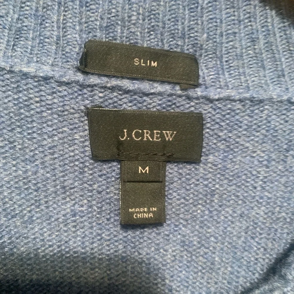J. Crew Men's Blue 1/4 Zip Slim M Merino Wool Alpaca Blend Sweater Elbow Patches